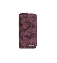 Guard Bordo Kamuflaj Baskılı Hakiki Deri Fermuarlı Cüzdan Erkek / Kadın P3016