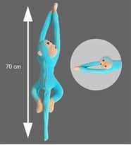 Peluş Maymun, Elleri Yapışabilen Uyku ve Oyun Arkadaşı -70 cm (Turkuaz)