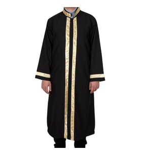 İmam Cübbesi Sarı Sırmalı Siyah Renk