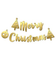Yılbaşı Kaligrafi Merry Christmas Afiş Altın