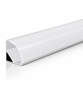 DL1616 Köşe LED Profil 2 Metre 16x16 mm 45° Eloksallı Alüminyum Kavisli Opal Difüzörlü Sıva Üstü Şerit LED Kanalı