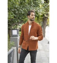 CHUBA Erkek Regular Fit Selanik Triko Hırka Tarçın 23W208