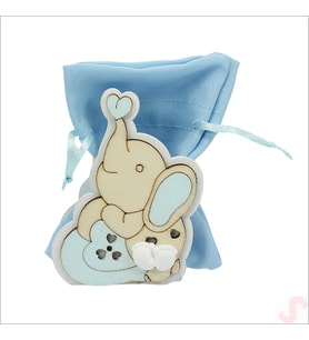 Ahşap Standlı 10cm x 8cm KESE, Fil Mavi - 1 Adet