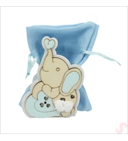 Ahşap Standlı 10cm x 8cm KESE, Fil Mavi - 1 Adet