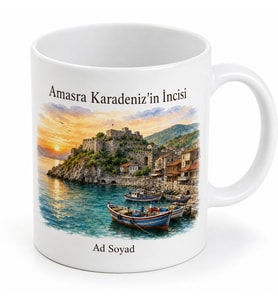 Amasra Manzarası Karadeniz Hatırası Kupa Bardak Özel Tasarım Hediye