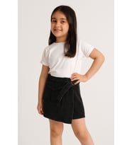 Kız Çocuk Füme Denim Şort Etek - 0536 (Siyah)