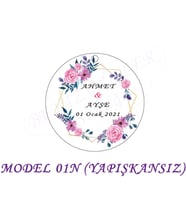 BEYAZ DÜŞLER SOKAĞI HEDİYE NOTU İSİM ETİKETİ,NİKAH,3cmx3cm (ETK01N/YAPIŞKANSIZ) (100 AD)