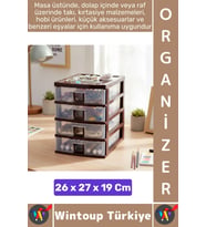 #TakıOrganizer Dayanıklı Plastik Masa Üstü Dolap Raf Küçük Eşya 4 Çekmeceli Komidin Mini Organizer