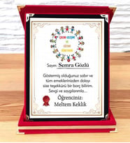 Çocuk Gelişimi ve Eğitimi Öğretmenine Plaket (STD)