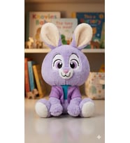 Judy Mor Peluş Tavşan Oyuncak – 30 cm Yumuşak Sevimli Tavşan Peluş 🐰💜 (Kahverengi)