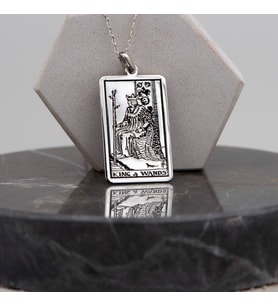 925 Ayar Gümüş  King of Wands (Değneklerin Kralı) Tarot Kolye
