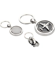 Uçak Figürlü Dönebilen Metal Unisex Anahtarlık (Gri)