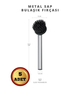  Metal Saplı Pratik Lavabo ve Bulaşık Fırçası – Dayanıklı ve Ergonomik Temizlik Fırçası (5 Adet)