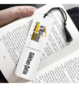İsme Özel İş Makinesi Operatörü Kitap Ayracı