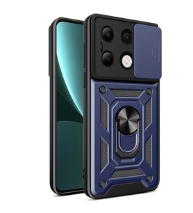 Xiaomi Redmi Note 13 4G Uyumlu Kılıf Magnetik Standlı Kamera Korumalı Zore Sürgülü Vega Kapak