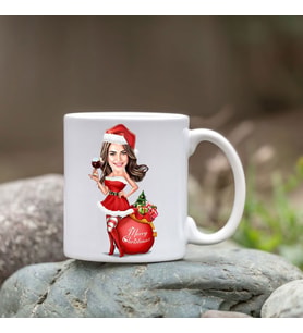 Kişiye Özel Bardak - Karikatür Bardak - Noel Bardağı