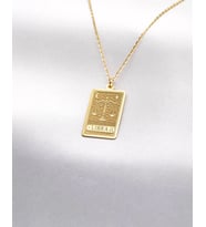 Kişiye Özel 925 Ayar Gümüş Tasarım Terazi Burcu Kolye (Gold)