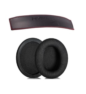 Schulzz Kingston Hyperx Cloud 2 Uyumlu Kumaş Kulaklık Pedi ve Deri Kafa Bandı  (Siyah)