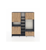 Hyperion Dolap 18 Raflı 8 Kapaklı Tek Askılı 220x44x243 Antrasit-Çam/Antrasit