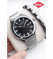 Lee Cooper Erkek Kol Saati 50 Mt Suya Dayanıklı Çelik Kordon Bileklik Hediyeli VS.BLKT.0914 (Siyah)