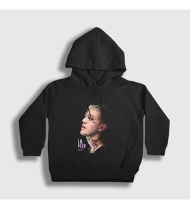 Presmono Unisex Çocuk Siyah Reason Lil Peep Kapüşonlu Sweatshirt 37673tt