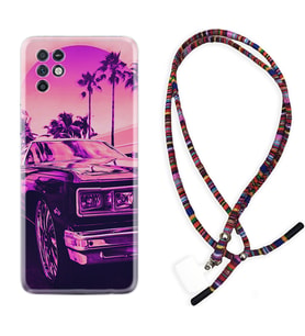 INFINIX Note 11 Pro Note 10 Hot 9 Play Kılıf Boyun Asklı Rasta Silikon Mor Araba 1711