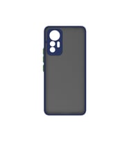 Xiaomi Mi 12 Lite Kılıf Zore Hux Düğme ve Kapak Zıt Renk Kılıf (Lacivert)