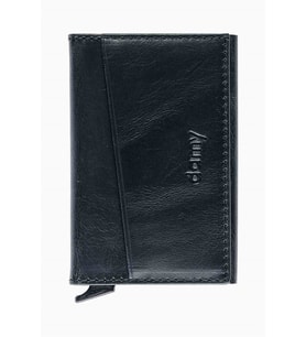 Hakiki Deri Unisex Mekanizmalı Kartlık 611CR - Siyah