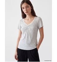 LCW DREAM Gri V Yaka Kadın Pijama Üstü