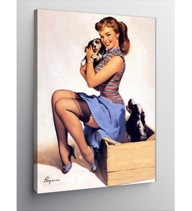 Kanvas Tablo Kedileri Seven Pin Up Kadın
