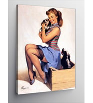 Kanvas Tablo Kedileri Seven Pin Up Kadın