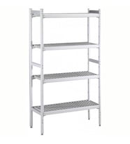 Electrolux Professional Düz Etejer Seti, Aluminyum Ayaklı, 4 Raflı, Her Raf Demonte Polietilen Tabletlerden Oluşur, Tabletler Bulaşık Makinesinde Yıkanabilir - 475x1606 Mm, H=1700 Mm BLS1606