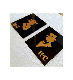Vintage Wc Tabelası Gold - Set