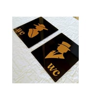 Vintage Wc Tabelası Gold - Set