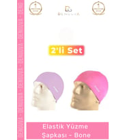 #YüzmeBonesi Silikon Yüzücü Bonesi Su Geçirmez Dayanıklı Esnek Havuz Deniz Elastik Yüzme Şapkası 2'l