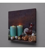 İKİLİ SU YEŞİLİ MUM KANVAS TABLO 110x110cm (Karışık)