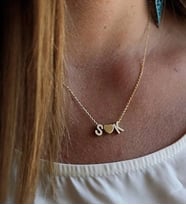 925 Ayar Gümüş Kalp Harf Kolye 3 boyultu harf kalp kolye.rose.gold.rodaj