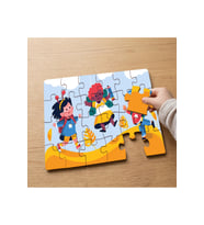 Okula Giden Mutlu Çocuklar Tasarımlı 24 Parça Ahşap Çocuk Puzzle MPK0144
