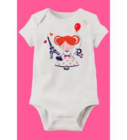 Unisex Bebek Beyaz Organik Baskılı Pamuklu Body