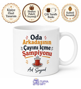 Yurtta Oda Arkadaşının Çayını İçenlere Bedavacı Esprili Kupa Bardak Hediye