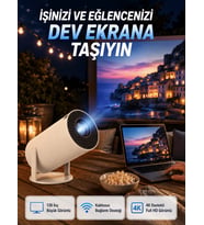 Full HD 4K Destekli Akıllı Projeksiyon – 130 inç Ekran, Uzun Ömürlü Ampul ve Çoklu Giriş