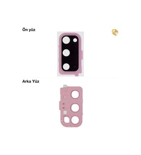 Samsung Galaxy S20 ile Uyumlu Kamera Lensi Full Pembe Kamera lensi sade lens kamera camı kamera merceği