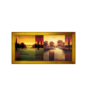 Manzara Temalı Kanvas Tablo 50 x 70 cm Gold Çerçeve