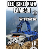 Balıkçı Kafa Lambası Led Işık 4 Farklı Mod Esnek ve Ayarlanabilir