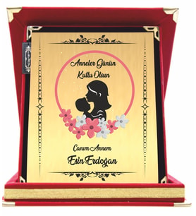 ANNELER GÜNÜ HEDİYESİ İLK ANNELER GÜNÜ KADİFE KUTULU PLAKETİ