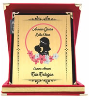 ANNELER GÜNÜ HEDİYESİ İLK ANNELER GÜNÜ KADİFE KUTULU PLAKETİ