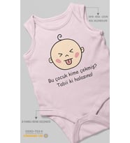 Bu Çocuk Kime Çekmiş? Tabiki Halasına Baskılı Bebek Zıbını – Çıtçıtlı Body  %100 Pamuk Sıfır Kol (Bebek Pembesi)