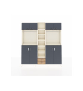 Arges Dolap 14 Raflı 2 Çekmeceli 2 Askılı 220x30x243 Aytaşı-Antrasit/Çam