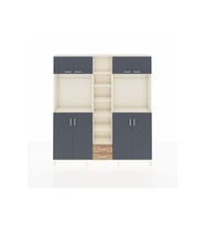 Arges Dolap 14 Raflı 2 Çekmeceli 2 Askılı 220x30x243 Aytaşı-Antrasit/Çam