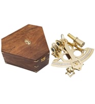 DENİZCİLİK GRUBU-Marine Pirinç Aksesuar-SEXTANT-21,5*19*11 CM-JTTR2709 (Koyu Kahverengi)